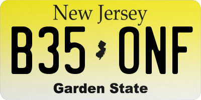 NJ license plate B35ONF