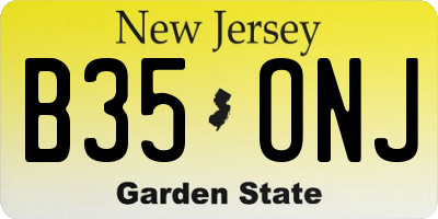 NJ license plate B35ONJ