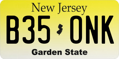 NJ license plate B35ONK
