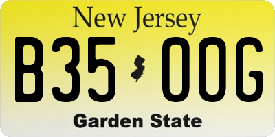NJ license plate B35OOG