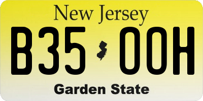 NJ license plate B35OOH