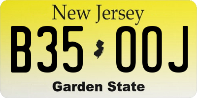 NJ license plate B35OOJ