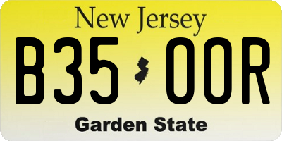 NJ license plate B35OOR