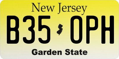 NJ license plate B35OPH