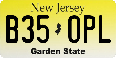 NJ license plate B35OPL