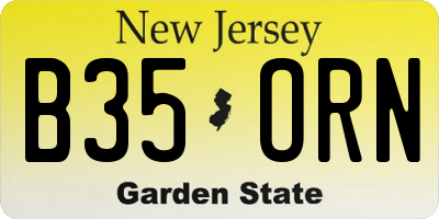 NJ license plate B35ORN