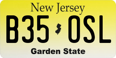 NJ license plate B35OSL