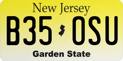 NJ license plate B35OSU