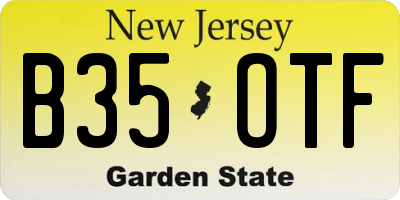 NJ license plate B35OTF