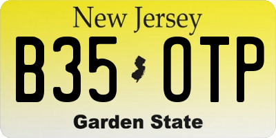 NJ license plate B35OTP