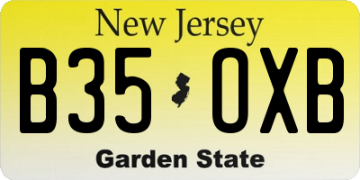NJ license plate B35OXB