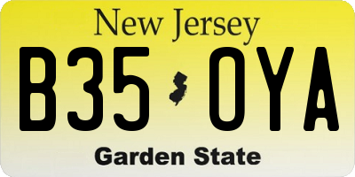 NJ license plate B35OYA