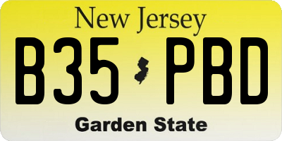 NJ license plate B35PBD