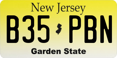 NJ license plate B35PBN