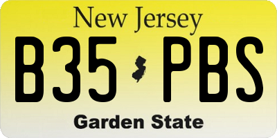 NJ license plate B35PBS