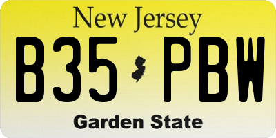 NJ license plate B35PBW