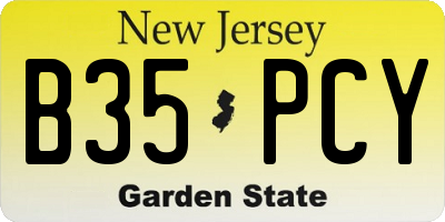 NJ license plate B35PCY