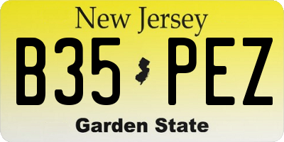 NJ license plate B35PEZ