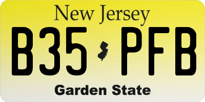 NJ license plate B35PFB