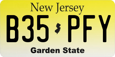 NJ license plate B35PFY