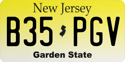 NJ license plate B35PGV