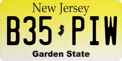 NJ license plate B35PIW