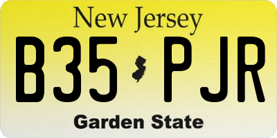 NJ license plate B35PJR