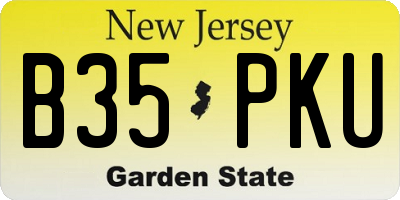 NJ license plate B35PKU