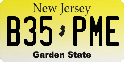 NJ license plate B35PME