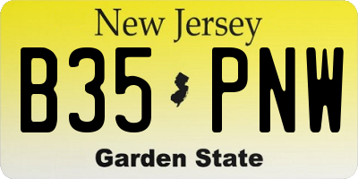 NJ license plate B35PNW