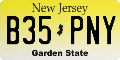 NJ license plate B35PNY