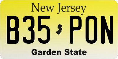 NJ license plate B35PON