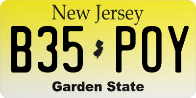 NJ license plate B35POY