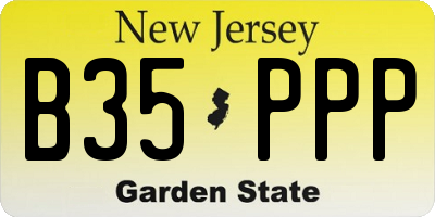 NJ license plate B35PPP
