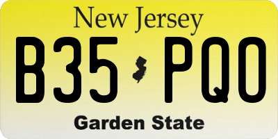NJ license plate B35PQO
