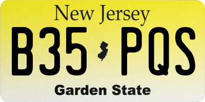 NJ license plate B35PQS