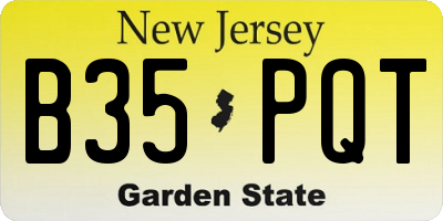NJ license plate B35PQT