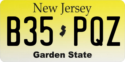 NJ license plate B35PQZ