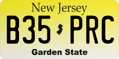 NJ license plate B35PRC