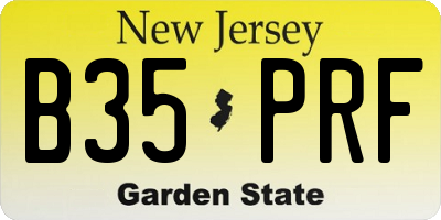 NJ license plate B35PRF