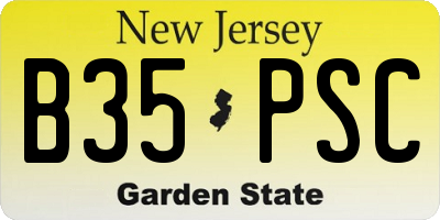 NJ license plate B35PSC