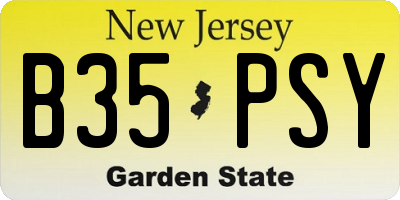 NJ license plate B35PSY