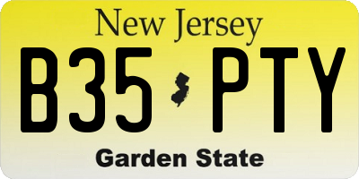 NJ license plate B35PTY