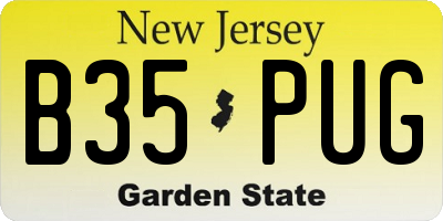 NJ license plate B35PUG