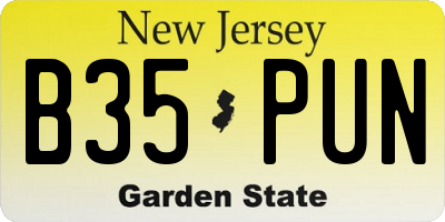 NJ license plate B35PUN