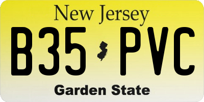 NJ license plate B35PVC