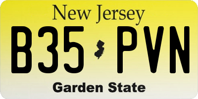 NJ license plate B35PVN