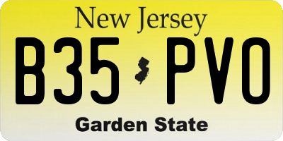 NJ license plate B35PVO