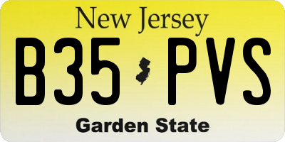 NJ license plate B35PVS