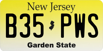 NJ license plate B35PWS